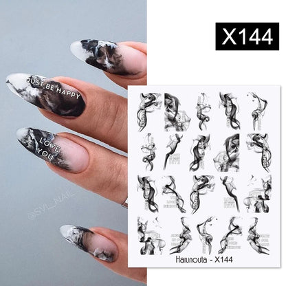 3D Colorful Marble Nail Stickers for DIY Art - Smarsty
