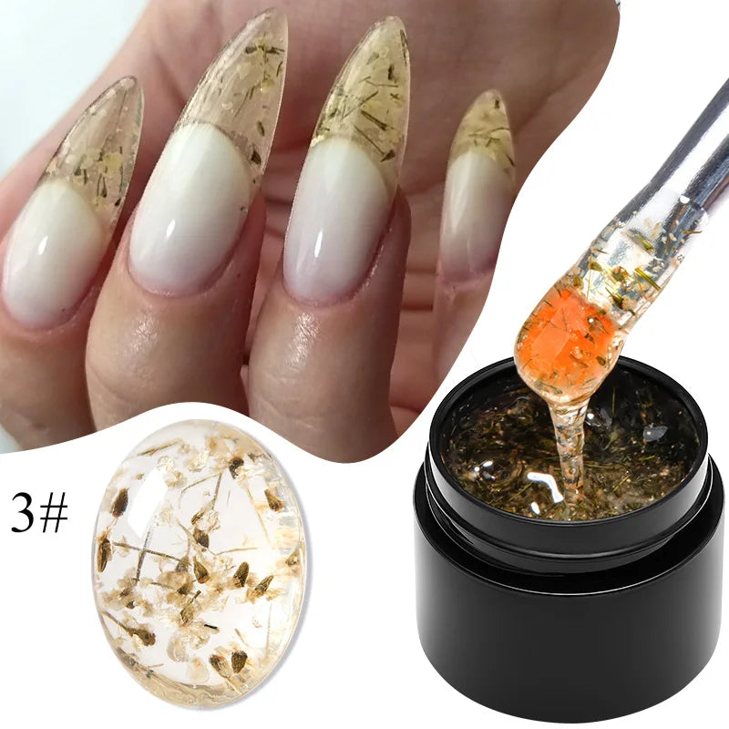 Pink Dried Flower Gel Nail Polish for Fairy Nail Art - Smarsty