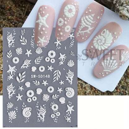 Summer Beach Jellyfish Nail Stickers for Unique Manicure - Smarsty