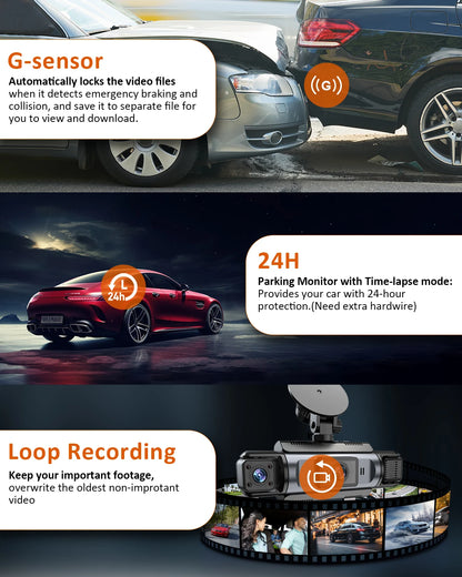 4Channel WiFi Dash Cam Night Vision With Loop Recording - Smarsty