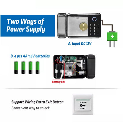 Waterproof Smart Door Lock with Bluetooth and WiFi Control - Smarsty