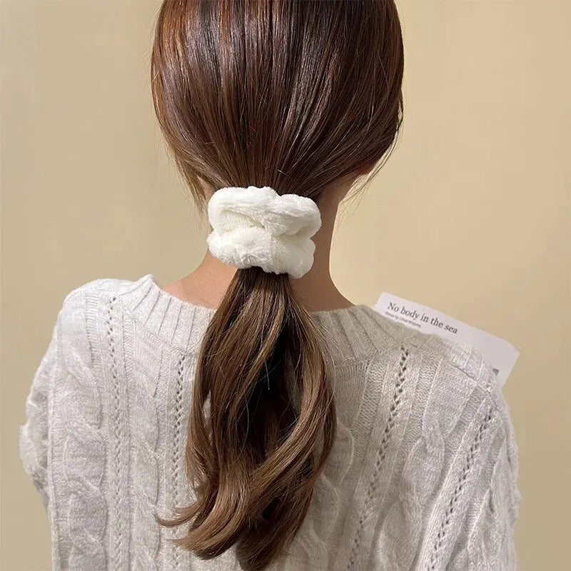 Plush Hair Scrunchies Set Soft Elastic Ponytail Holders - Smarsty