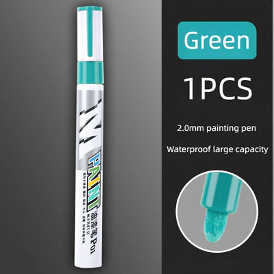 Car paint scratches repair brush pen waterproof water paint marker pen car tire tread care automotive  black white red silver - Smarsty