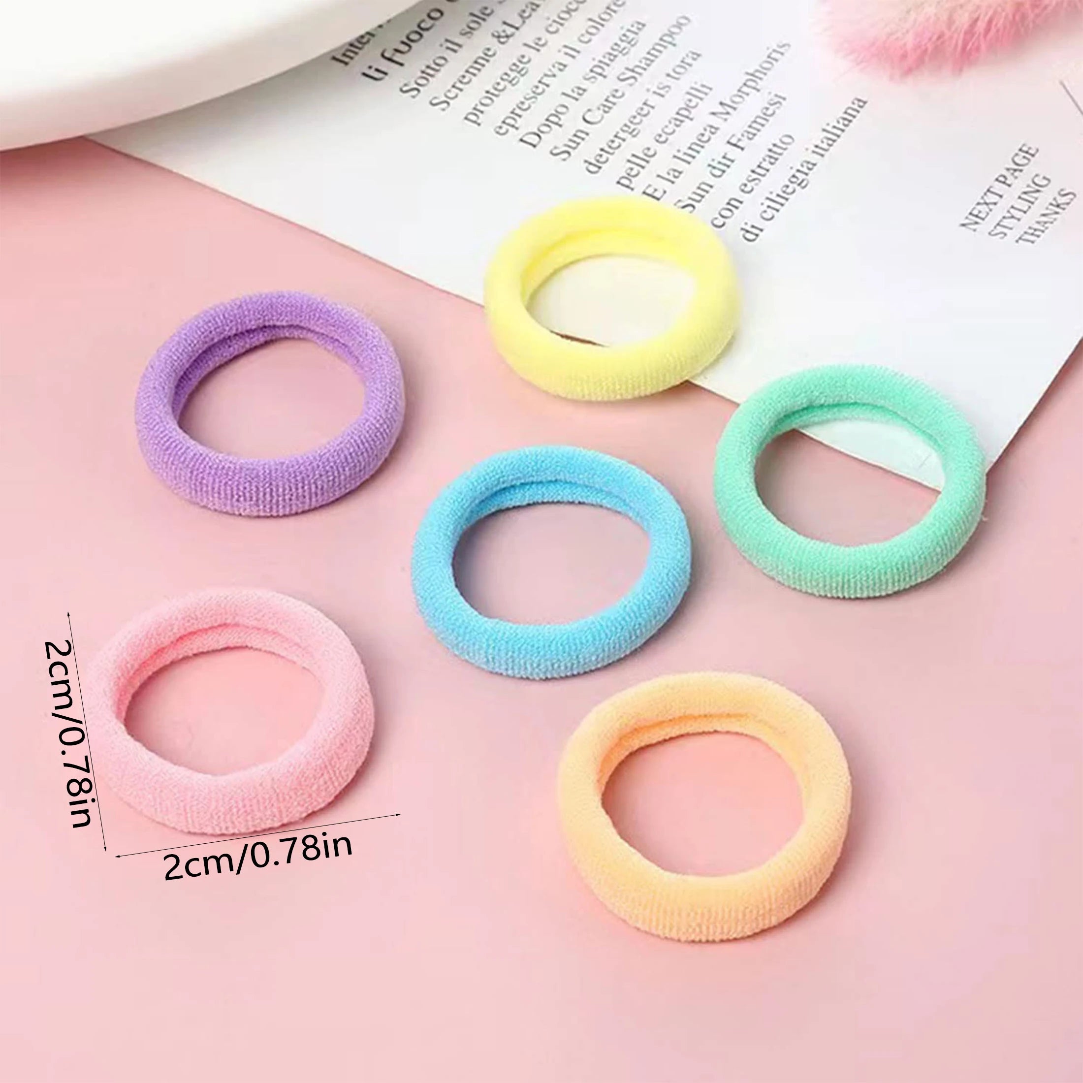 100 Soft Seamless Hair Ties Multicolor Gentle Holders - Smarsty