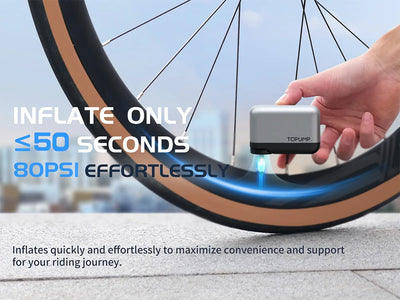 Mini Bike Pump, Portable Electric Bike Pump, Ultra Small 120PSI Battery Bicycle Pump, Automatic Shut-Off, Presta & Schrader - Smarsty