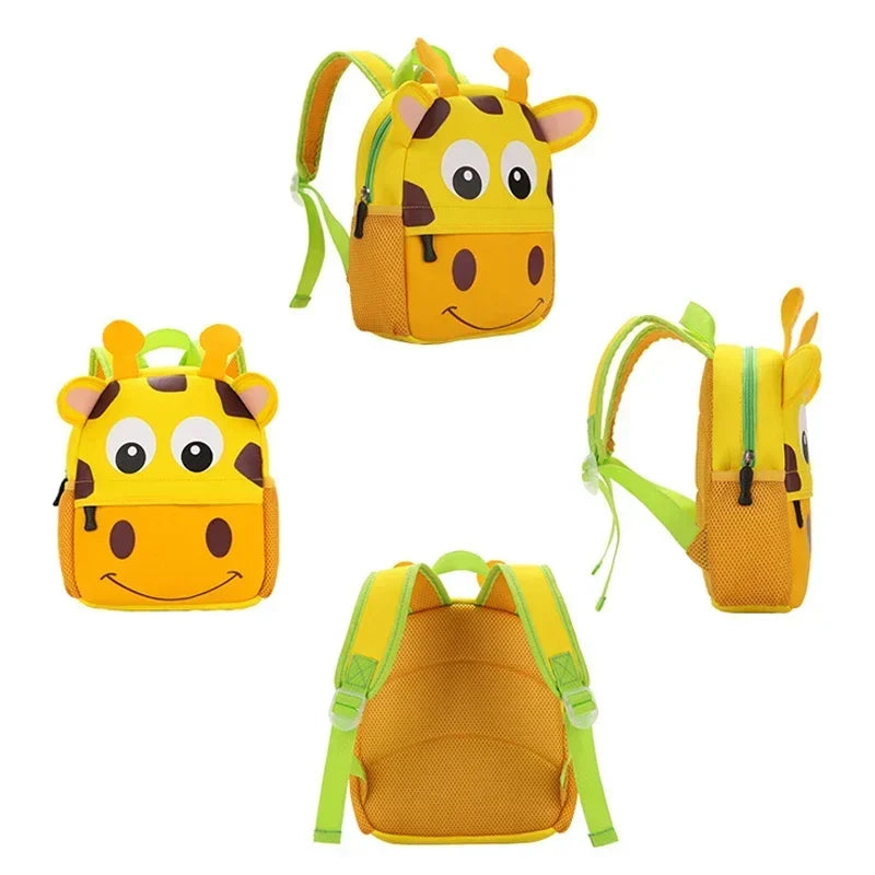 Cartoon Animal Kids Backpack With Durable Nylon Construction - Smarsty