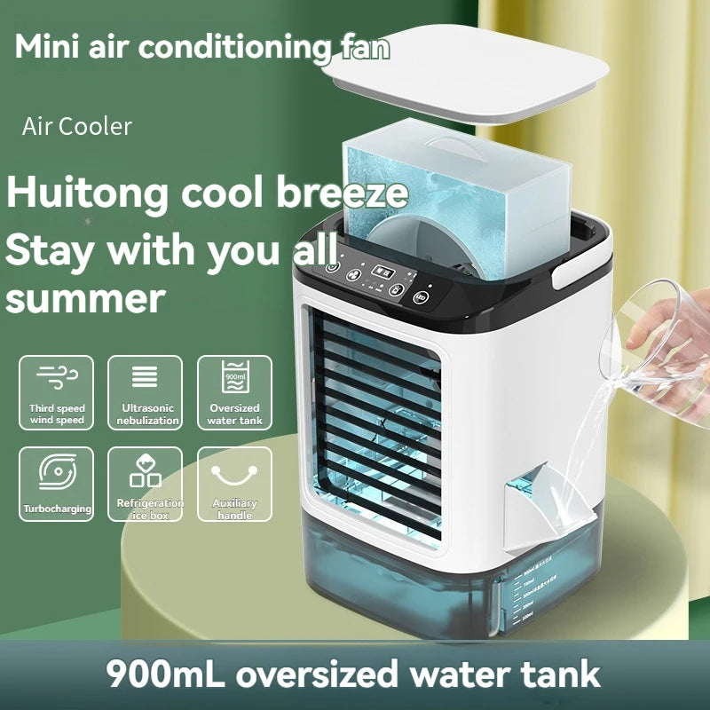 900ML USB Mini Humidifier Desk Fan with Night Light - Smarsty