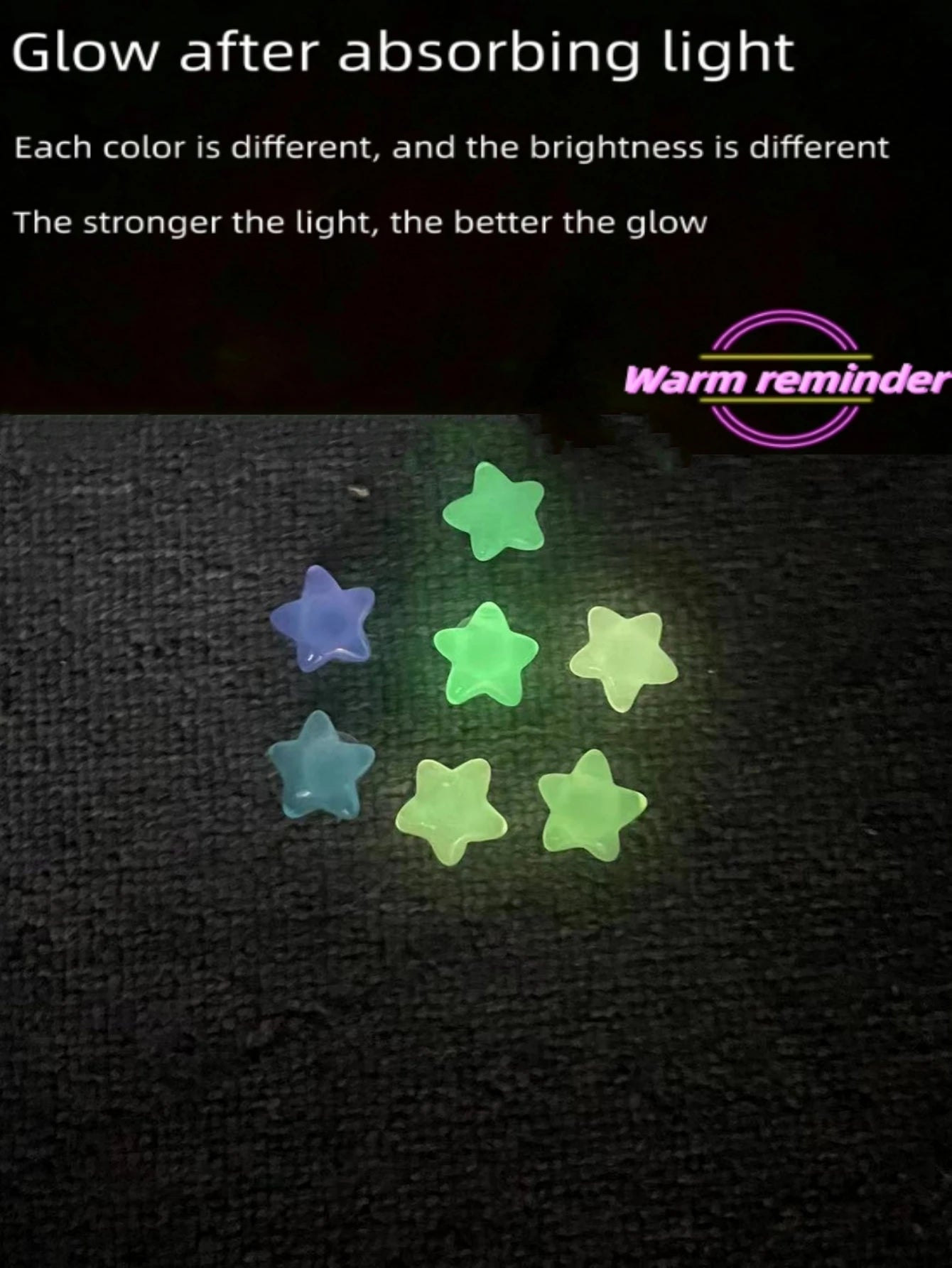 7 pcs set for Clogs Glow-in-the-dark star detachable accessory shoe charms decoration