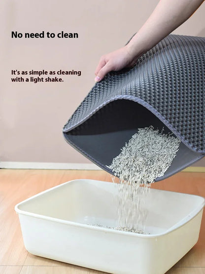 Large Cat Litter Mat Waterproof Double Layer Non Slip Litter Box Tray Pad Washable Durable Pet Toilet Training Mat - Smarsty