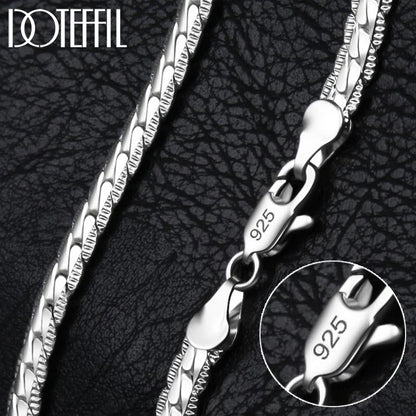 Sterling Silver Side Chain Necklace and Bracelet Set - Smarsty