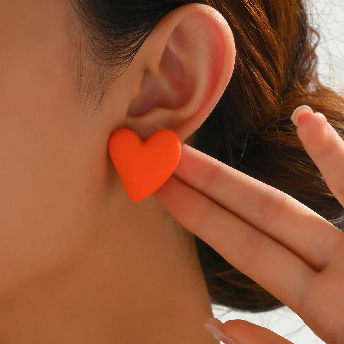 Candy Color Heart Acrylic Earrings for Women Stylish Design - Smarsty