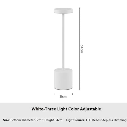 Rechargeable Touch Sensor LED Table Lamp with Adjustable Colors - Smarsty