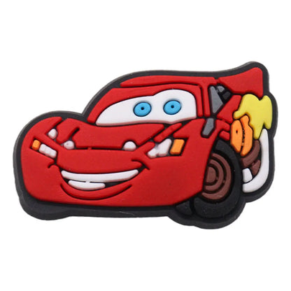 1Pcs Mix Cars Luigi Ramone Lightning McQueen PVC Shoe Charms Kids Popular Buckle Decorations Fit Birthday Gifts