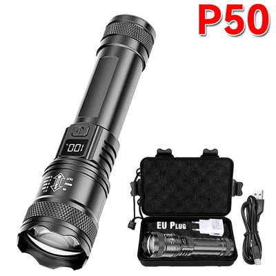 2000LM Ultra Bright P50 LED Flashlight Tactical EDC Emergency Spotlight Telescopic ZoomHandheld Torch  w/ 14500/18650 Battery - Smarsty