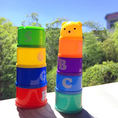 Stacking Game Cup Children Board Game Hand Speed Competition Fold Cup with Numbers Letters Shapes Early Education Puzzle Toy - Smarsty