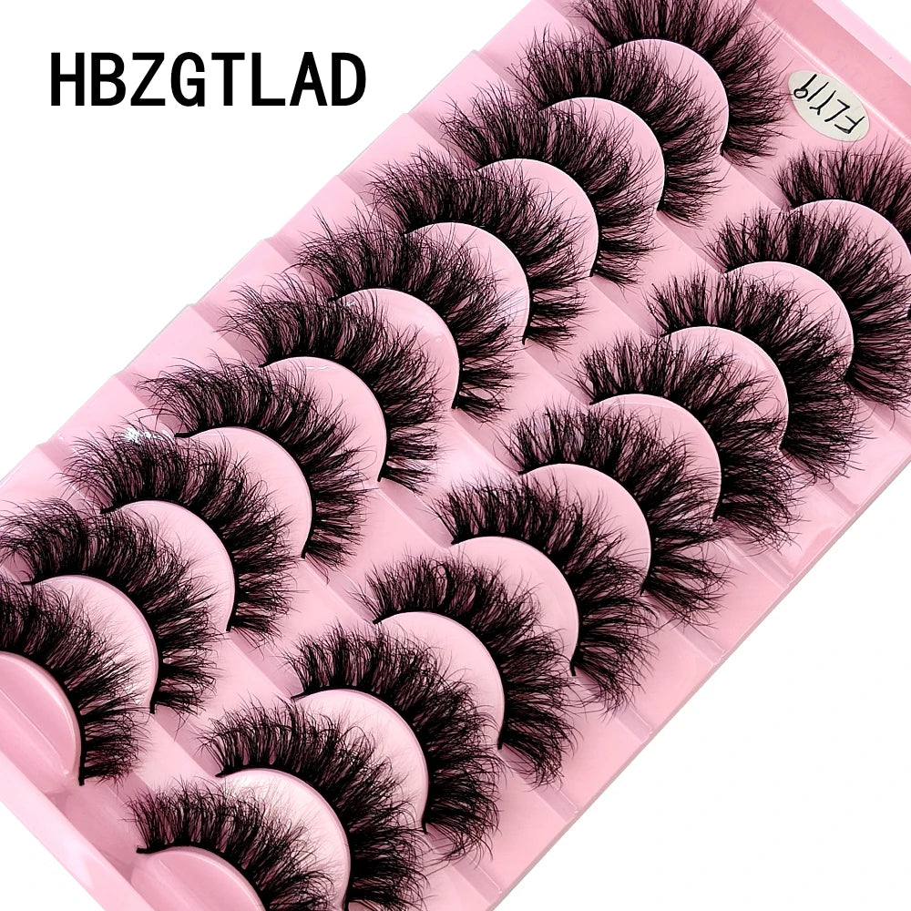 10 Pairs Handmade Faux Mink Eyelashes for Natural Look - Smarsty