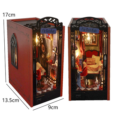 DIY Book Nook Kit 3D Miniature Wooden Doll House Photo Frame Ornament Bookshelf Insert Retro Booknook Decor For Birthday Gifts by Smarsty