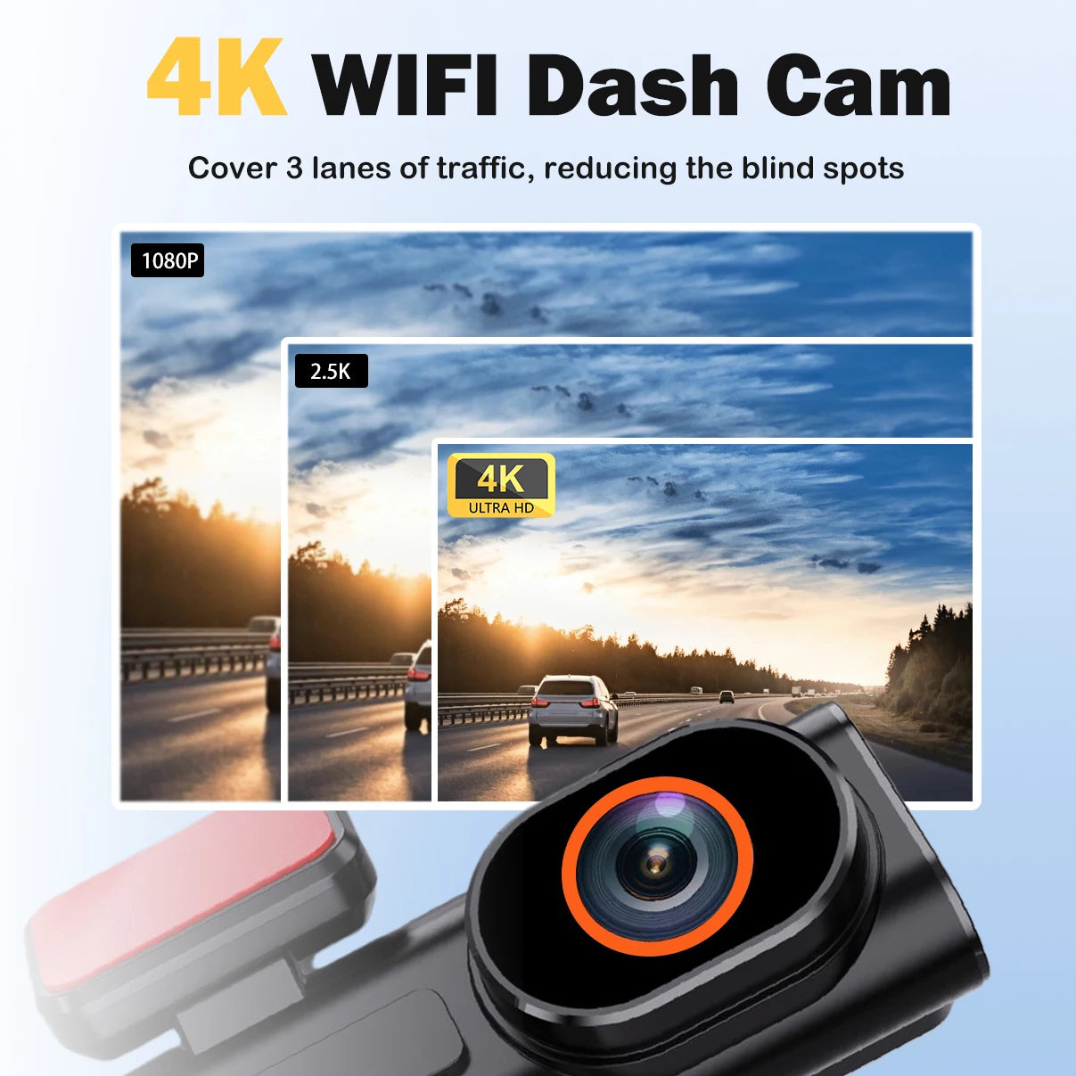 4K Dash Cam Ultra HD Car Front Night Vision Parking - Smarsty
