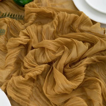 Wrinkle Gauze Table Runner for Elegant Dining Decor - Smarsty