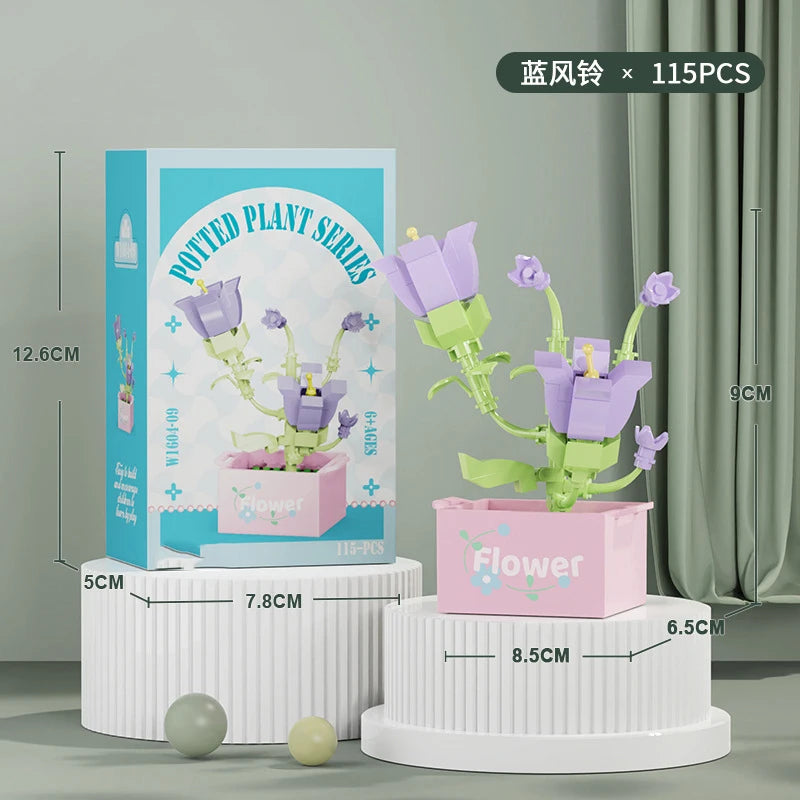 Bouquet Flower Mini Diy Building Block Toys for Children Bricks Blocks for Adults Constructor Micro Bricks Construction Set Gift