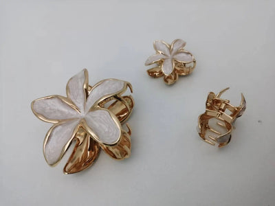 Enamel Lily Hair Clips Set Zinc Alloy Cute Beach For Women - Smarsty