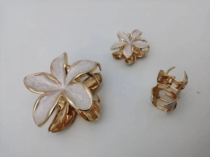 Enamel Lily Hair Clips Set Zinc Alloy Cute Beach For Women - Smarsty