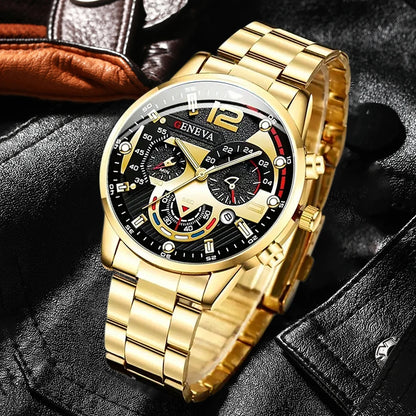 Luxury Black Stainless Steel Quartz Watch for Men - Smarsty