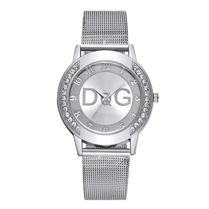 Luxury Women's Diamond Quartz Watch with Gold Mesh Strap - Smarsty