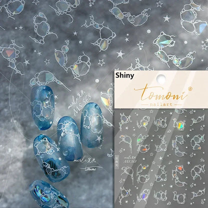 5D Summer Beach Nail Stickers with Shiny Sea Designs - Smarsty
