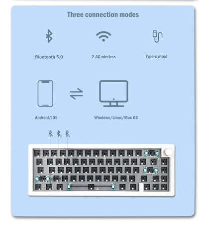 Gasket Mechanical Keyboard Kit Bluetooth With Hot Swappable