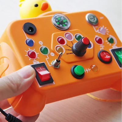 Montessori Busy Board Sensory Toys Cartoon with LED Light Switch Control Board Travel Activities Children Game for 2-4 Years Old - Smarsty