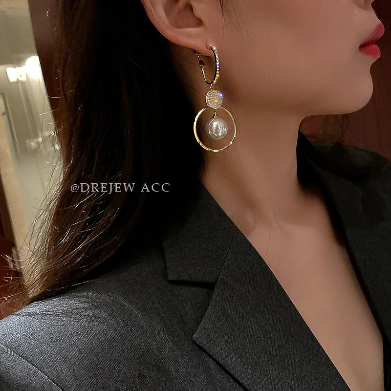Pearl Drop Earrings For Women Fashion Trend Jewelry - Smarsty