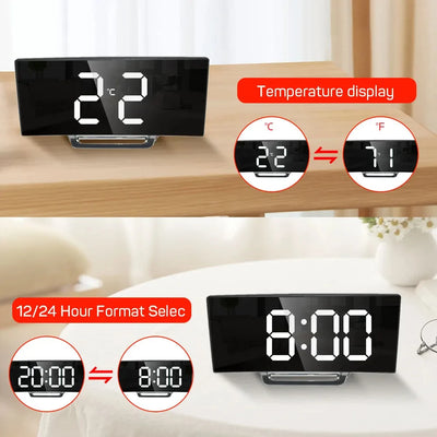 Noiseless Digital Alarm Clock with Large LED Display - Smarsty