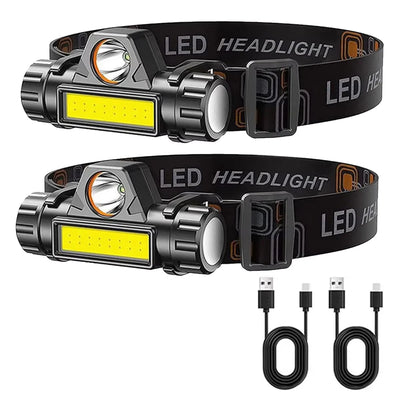 COB LED Headlamp Torch Rechargeable Headwear Flashlight Outdoor Waterproof Camping Fishing Mining Lantern Headlight With Magnet by Smarsty