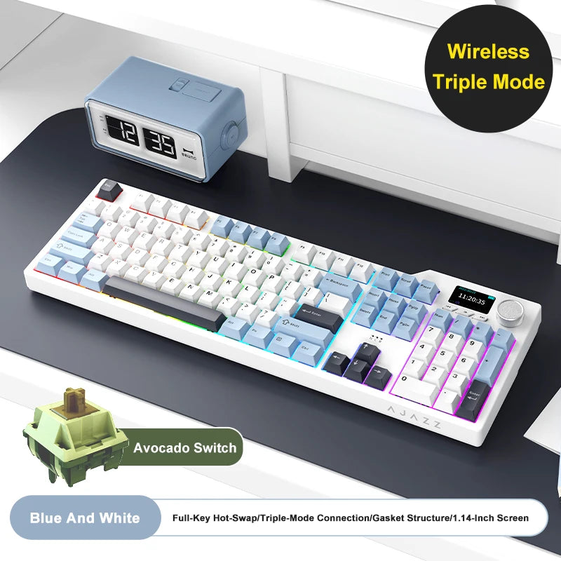 Tri Mode Gaming Keyboard With Hot Swap 104 Keys Gasket