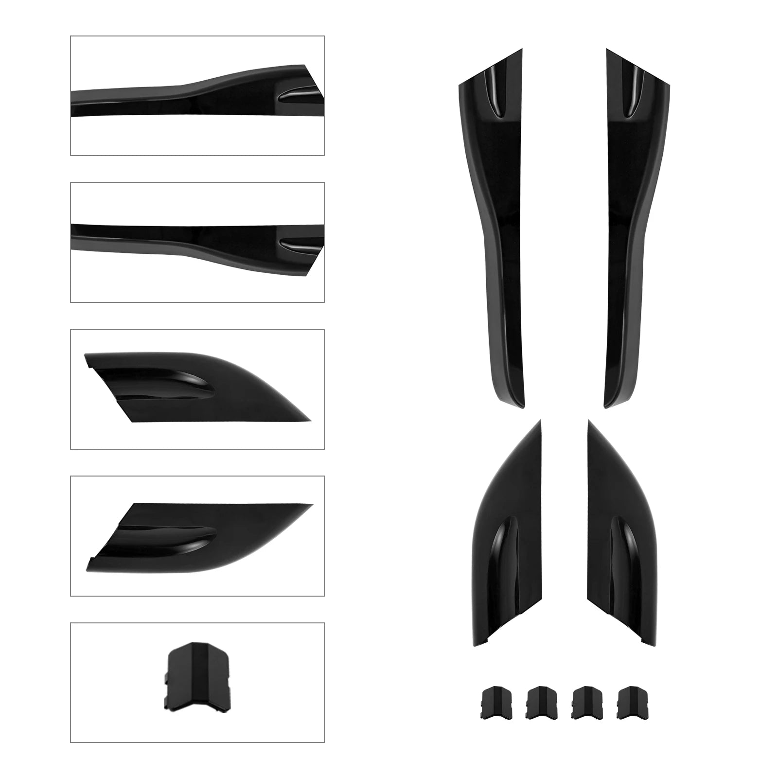 Black Roof Rails Rack End Cover Shell 4pcs For Hyundai Tucson 2004 - 2008