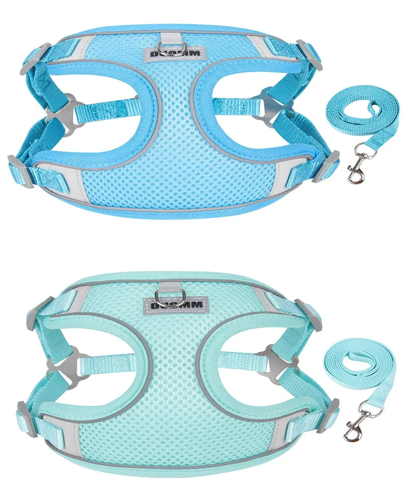 Reflective Dog Harness Leash Set for Outdoor Safety - Smarsty