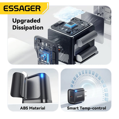 Essager Mini 30W Type C Charger PD QC3.0 Fast Type C Charger For iPhone 16 15 14 13 Pro Samsung S25 Xiaomi iPad Travel Adapter - Smarsty