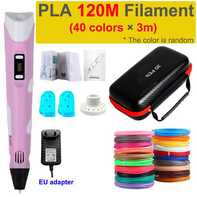 3D Pen 3d Printing Pen Children DIY Drawing Pens PLA Filament Birthday Christmas Boys Girls Gift For Kids With Travel Case - Smarsty