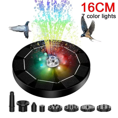 Solar Fountain Light with 7 Colors for Bird Baths - Smarsty