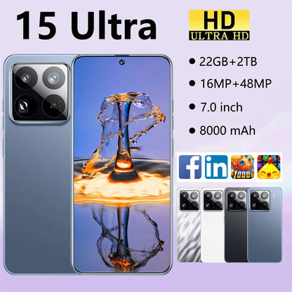New 2025 HOT 15 Ultra 7.0HD Global Edition Original Smart Dual Card Facial Recognition Function 8000mAh Battery