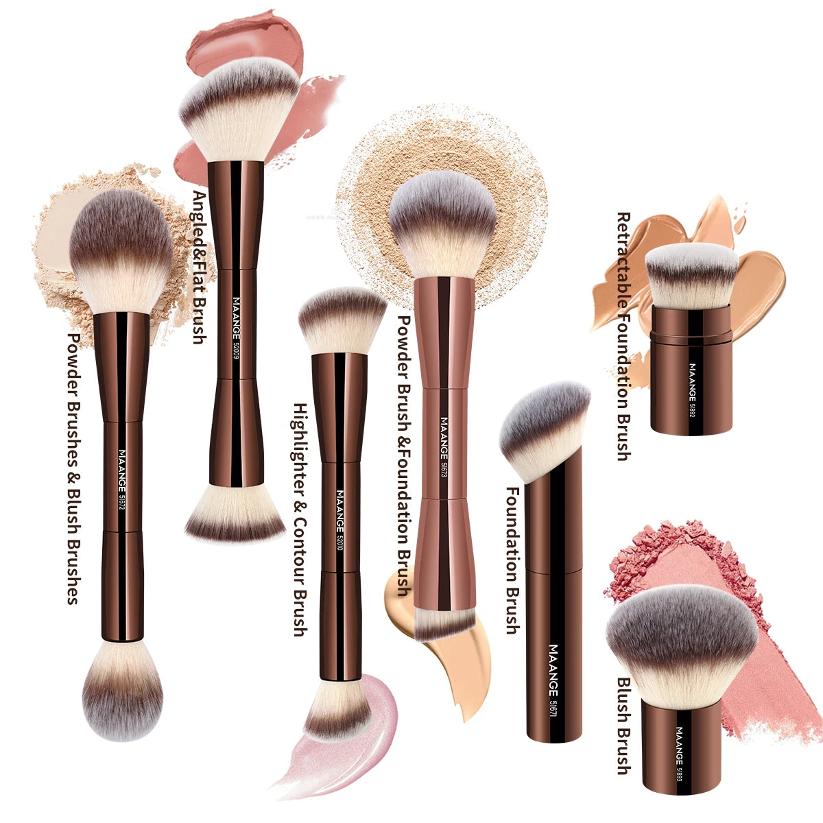 MAANGE Double Head Makeup Brush Set for Flawless Application - Smarsty