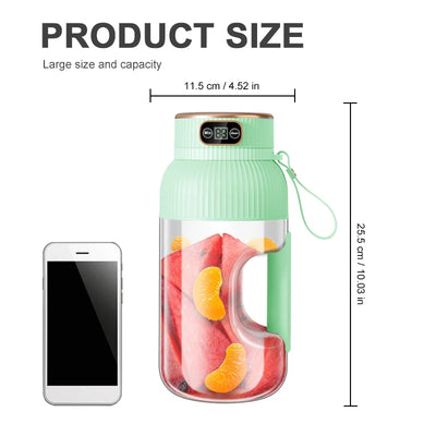 1000ML Portable Juicer Blender Fruit Juicer USB Charging Lemon Orange Fruit Juicing Cup Smoothie Blender Machine Kitchen Tools - Smarsty