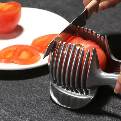 Stainless Steel Kitchen Handheld Orange Lemon Slicer Tomato Cutting Clip Fruit Slicer Onion Slicer KitchenItem Cutter Accessorie by Smarsty