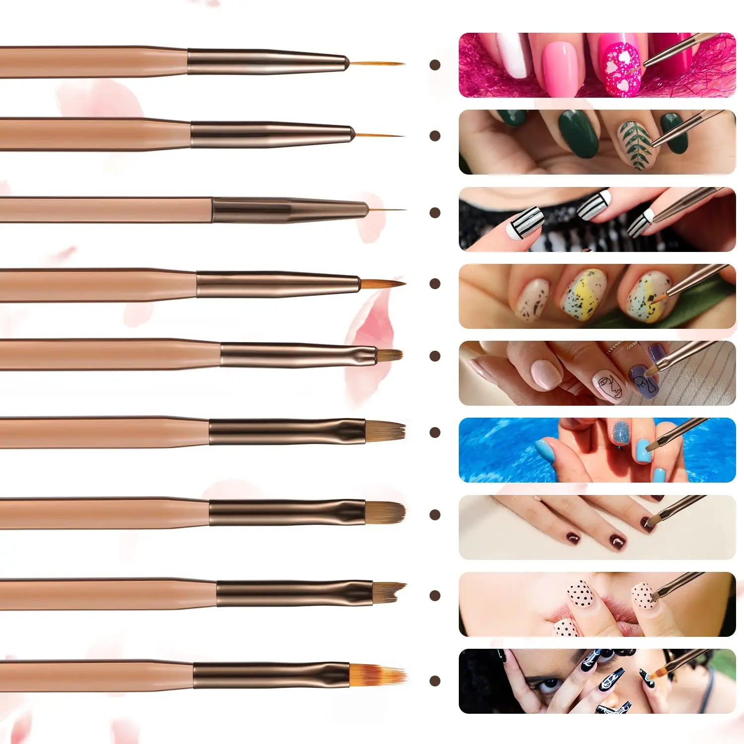 9PCS UV Gel Nail Brush Set for Creative Nail Art - Smarsty