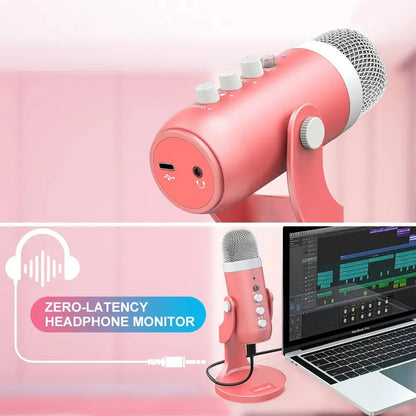 Haomuren Pink USB Condenser Microphone for Streaming - Smarsty
