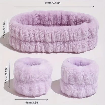 Coral Velvet Makeup Hairband Set for Easy Face Washing - Smarsty