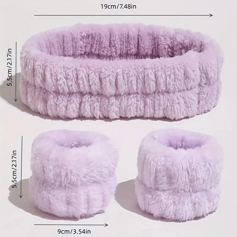 Coral Velvet Makeup Hairband Set for Easy Face Washing - Smarsty