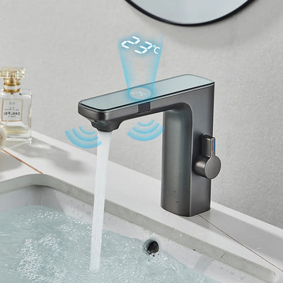 White Smart Sensor Basin Faucet with Digital Display - Smarsty