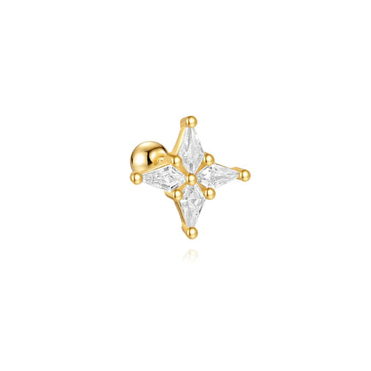 Sterling Silver Heart Zircon Stud Earrings Elegant Gift - Smarsty